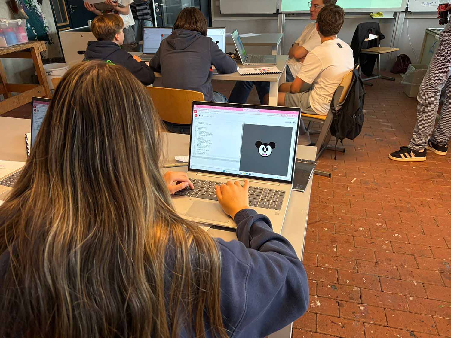 Foto van workshop in klas